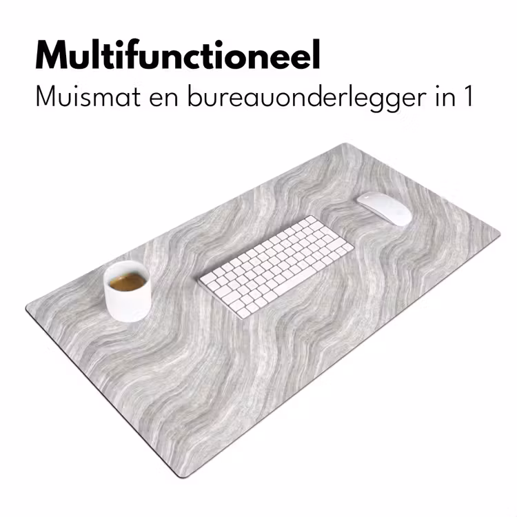 Patroon - Helder - Wit - Grijs Muismat XXL klein 681 -sfeer4