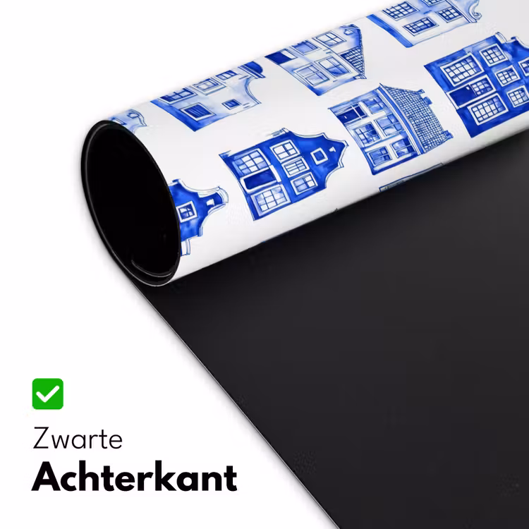 Patroon - Huizen - Blauw Muismat XXL klein 681 -sfeer2