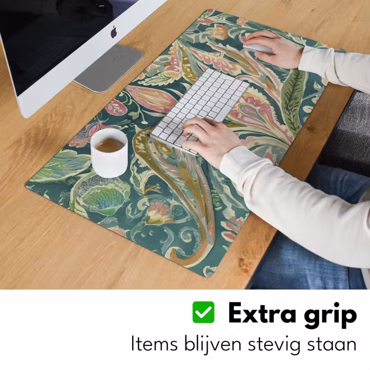 Patroon - Kleurrijk - Sierlijk - Groen Muismat XXL klein -sfeer3