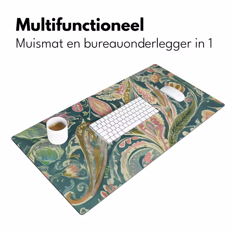 Patroon - Kleurrijk - Sierlijk - Groen Muismat XXL klein -sfeer4