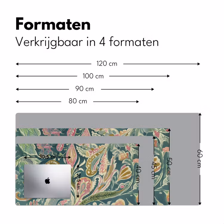 Patroon - Kleurrijk - Sierlijk - Groen Muismat XXL klein -sfeer5