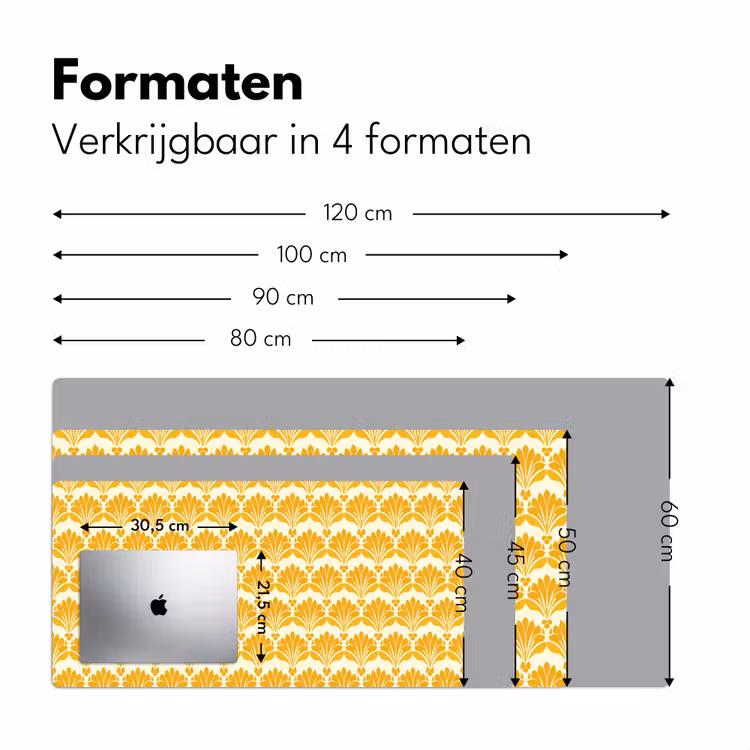Patroon - Motief - Geel Muismat XXL klein 681 -sfeer5