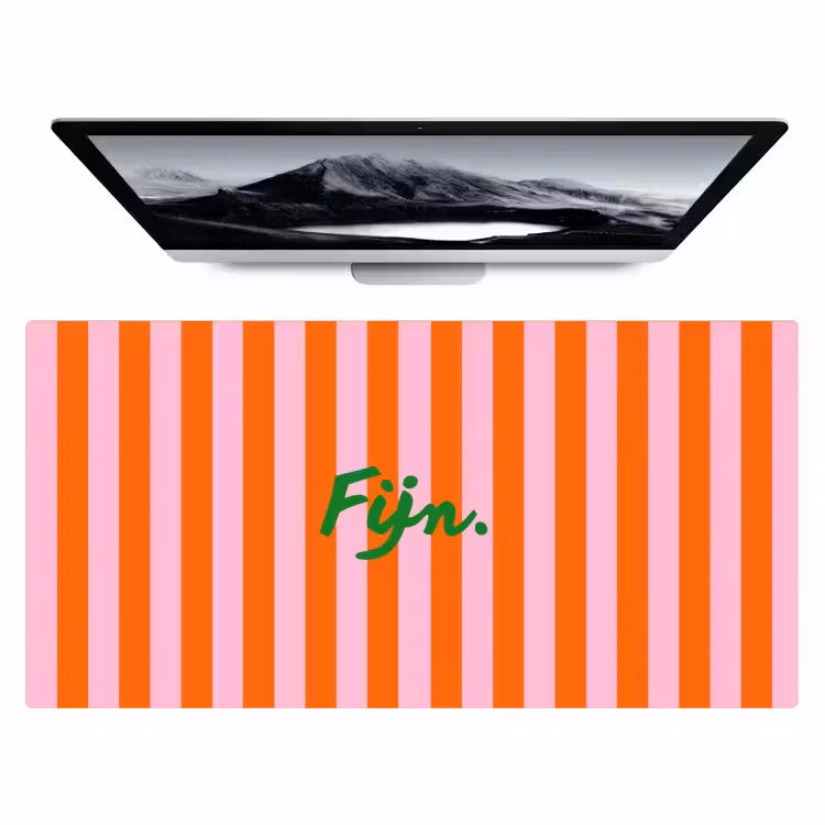 Patroon - Oranje - Fijn - Strepen Muismat XXL klein -zzz3d