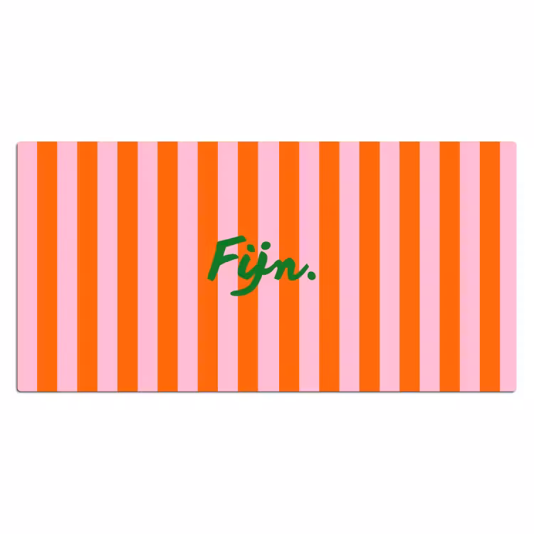 Patroon - Oranje - Fijn - Strepen Muismat XXL klein -3d_leeg