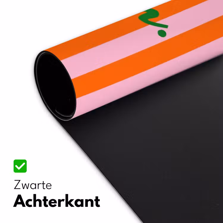 Patroon - Oranje - Fijn - Strepen Muismat XXL klein -sfeer2