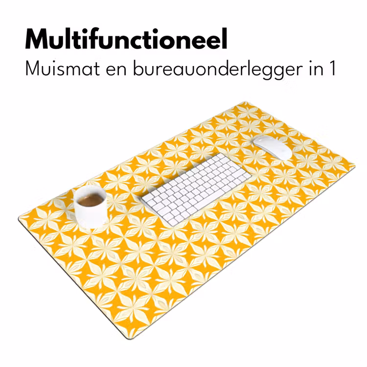 Patroon - Retro - Geel Muismat XXL klein 681 -sfeer4