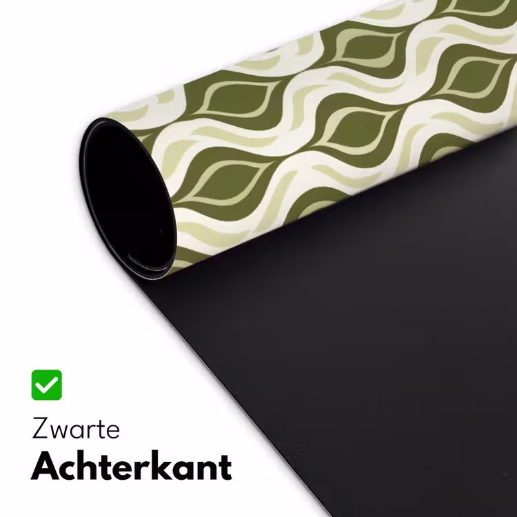 Patroon - Retro - Groen Muismat XXL klein 681 -sfeer2