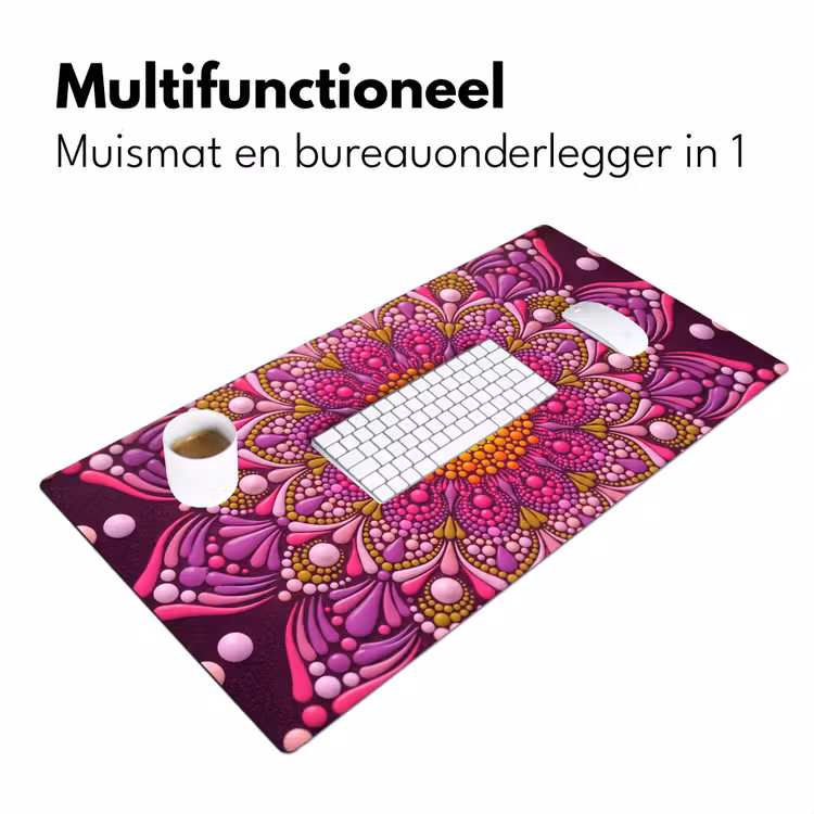 Patroon - Stippen - Abstract - Kleurrijk Muismat XXL klein -sfeer4