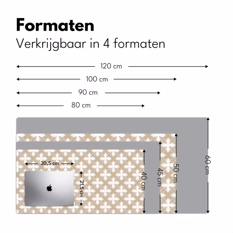 Patroon - Symmetrisch - Beige Muismat XXL klein 681 -sfeer5