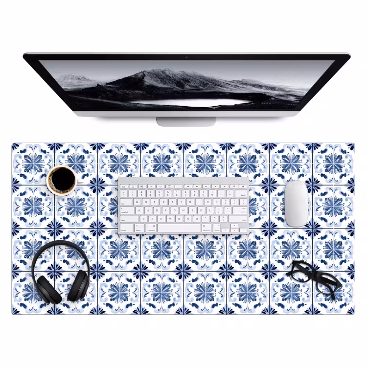 Patroon - Tegel - Blauw Muismat XXL klein 681 -3d