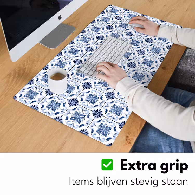 Patroon - Tegel - Blauw Muismat XXL klein 681 -sfeer3
