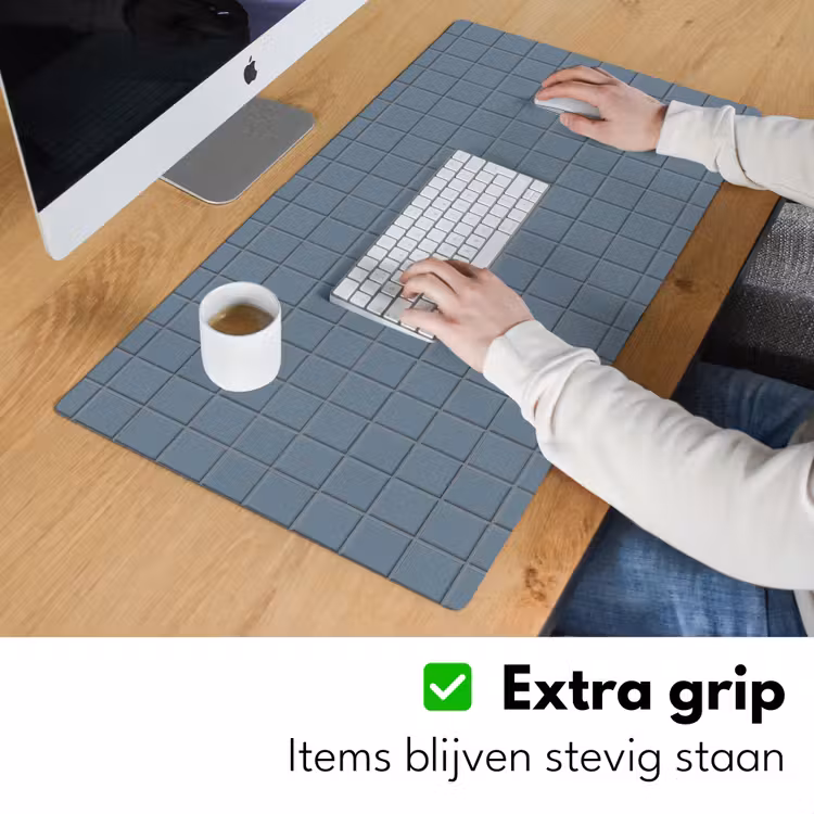Patroon - Tegel - Blauwgrijs Muismat XXL klein 681 -sfeer3