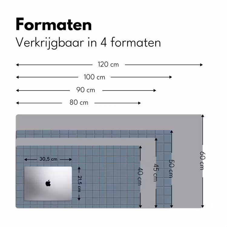 Patroon - Tegel - Blauwgrijs Muismat XXL klein 681 -sfeer5
