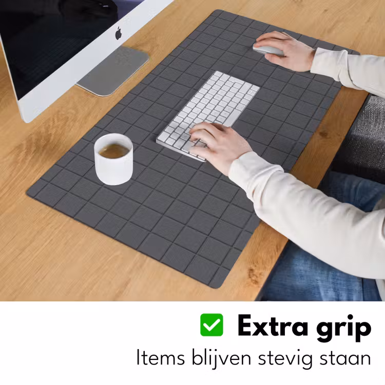 Patroon - Tegel - Grafiet - Grijs Muismat XXL klein 681 -sfeer3