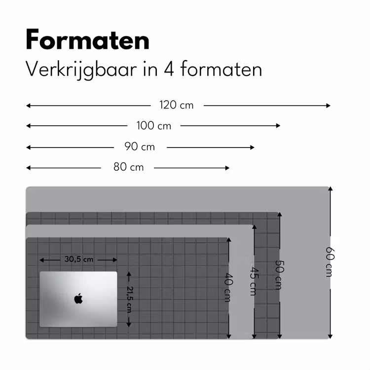 Patroon - Tegel - Grafiet - Grijs Muismat XXL klein 681 -sfeer5