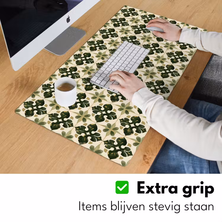 Patroon - Tegel - Groen Muismat XXL klein 681 -sfeer3