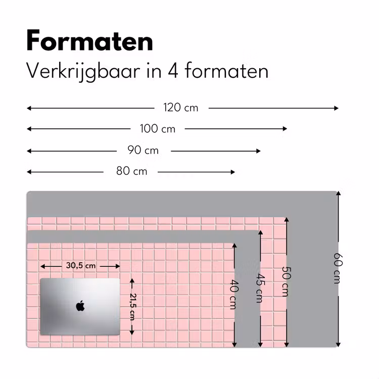 Patroon - Tegel - Pastelroze Muismat XXL klein 681 -sfeer5
