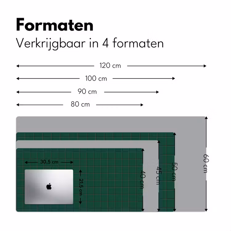 Patroon - Tegels - Dennen - Groen Muismat XXL klein 681 -sfeer5