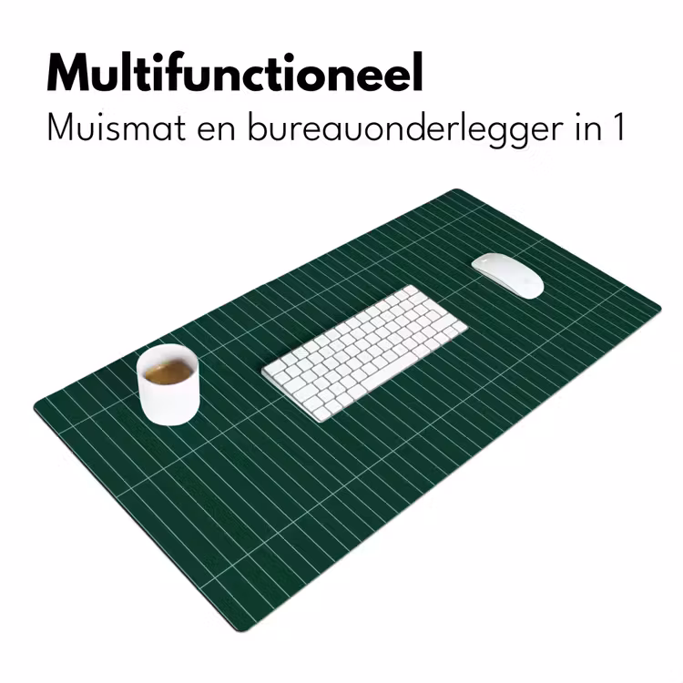 Patroon - Tegels - Donkergroen Muismat XXL klein 681 -sfeer4
