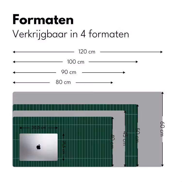 Patroon - Tegels - Donkergroen Muismat XXL klein 681 -sfeer5