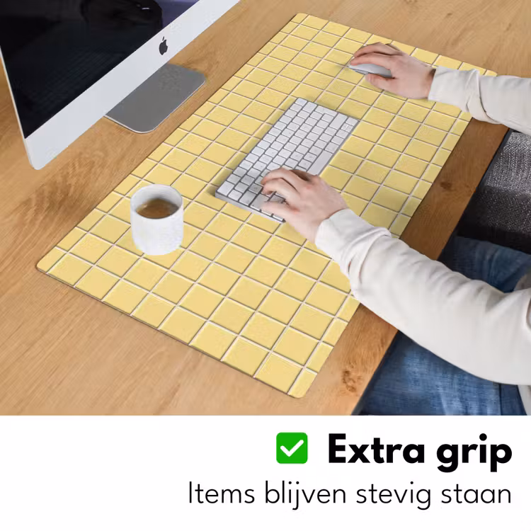 Patroon - Tegels - Geel Muismat XXL klein 681 -sfeer3