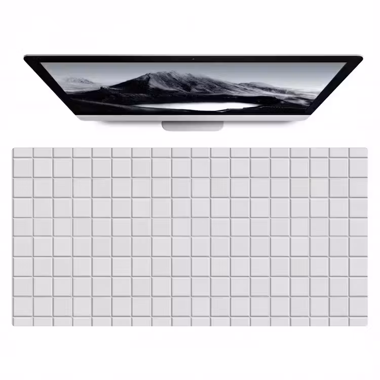 Patroon - Tegels - Grijs - Wit Muismat XXL klein 681 -zzz3d