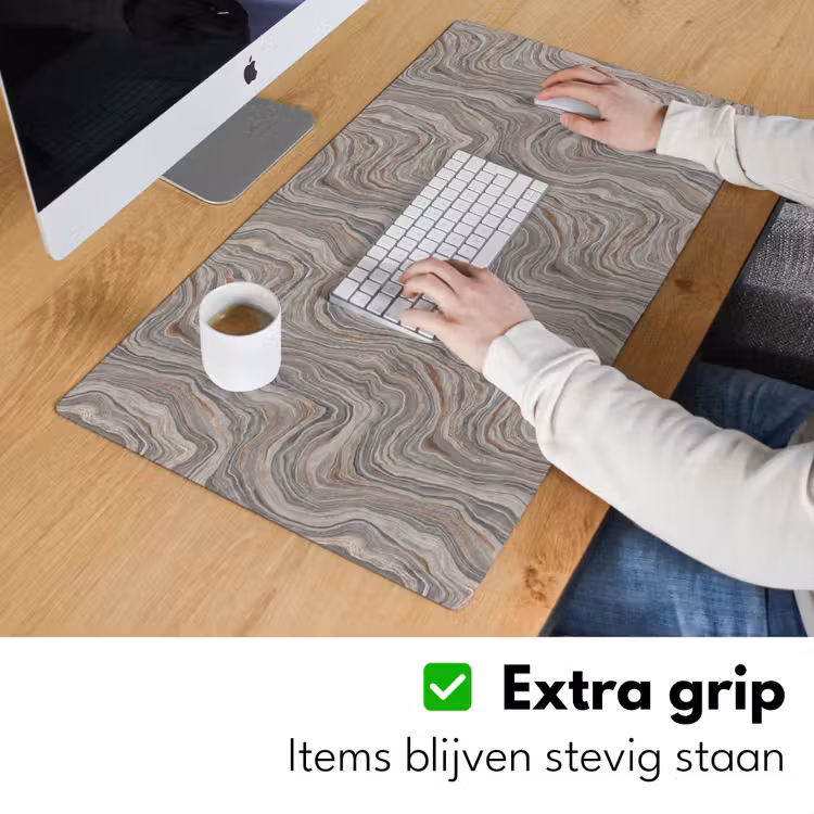 Patroon - Textuur - Grijs Muismat XXL klein 681 -sfeer3