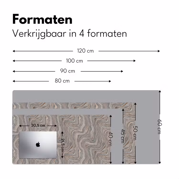 Patroon - Textuur - Grijs Muismat XXL klein 681 -sfeer5