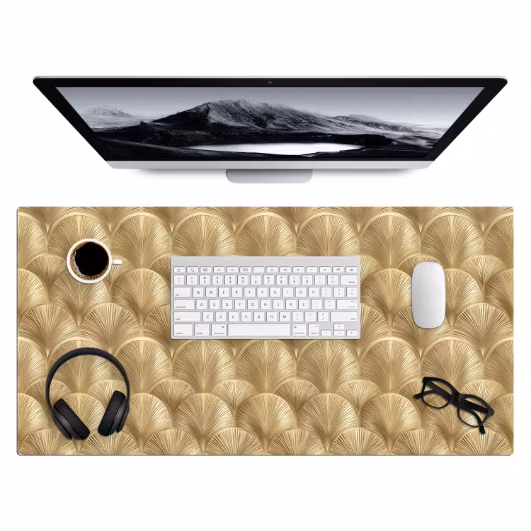 Patroon - Waaier - Goud Muismat XXL klein 681 -3d