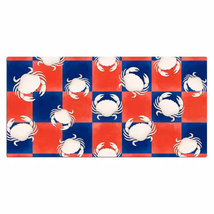 Patroon - Zeeleven - Rood - Blauw - Abstract Muismat XXL klein -3d_leeg