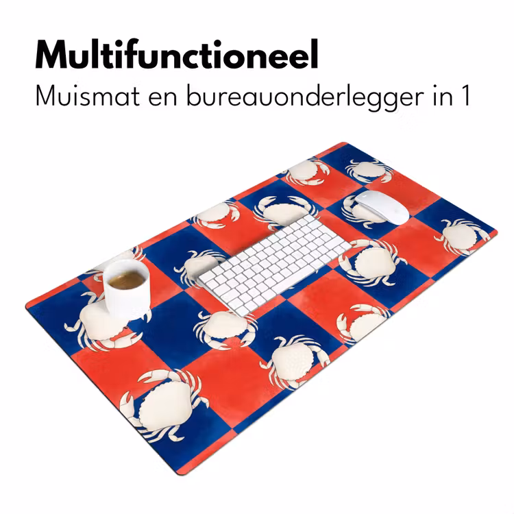 Patroon - Zeeleven - Rood - Blauw - Abstract Muismat XXL klein -sfeer4