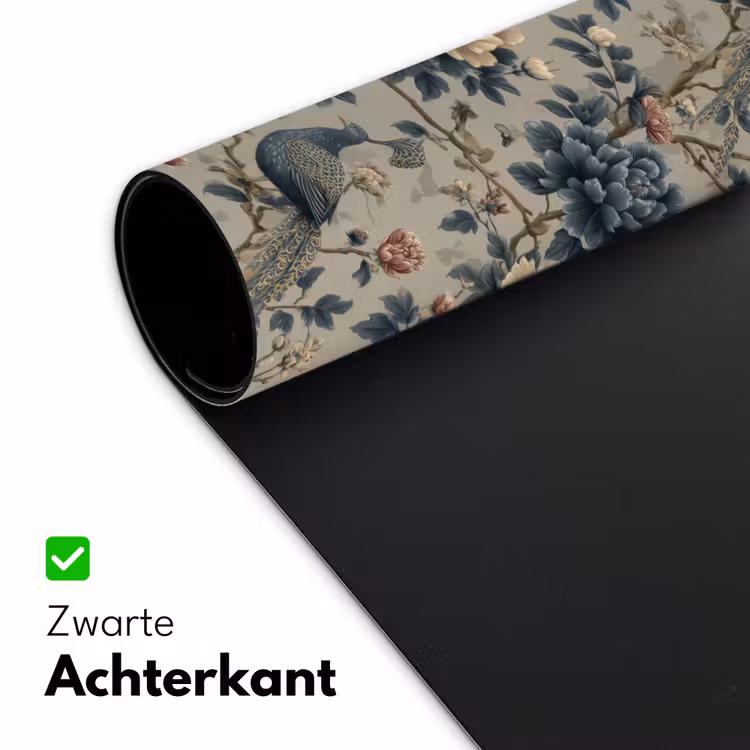 Pauw - Bloemen - Blauw Muismat XXL klein 681 -sfeer2
