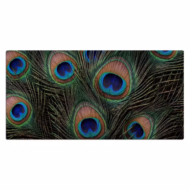 Pauwenveren - Klassiek - Groen Muismat XXL klein -3d_leeg