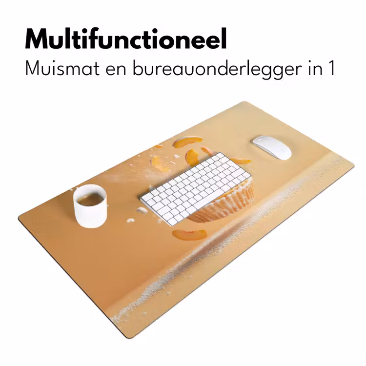 Peach - Eten - Taart - Oranje Muismat XXL klein -sfeer4