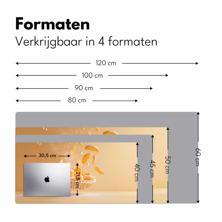 Peach - Eten - Taart - Oranje Muismat XXL klein -sfeer5