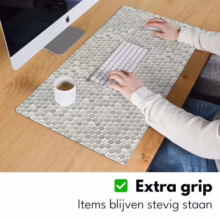 Penny - Mozaïek - Lichtgrijs Muismat XXL klein 681 -sfeer3