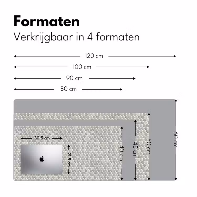 Penny - Mozaïek - Lichtgrijs Muismat XXL klein 681 -sfeer5