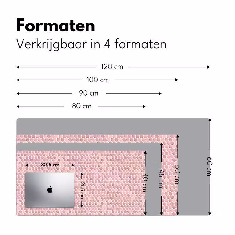 Penny - Mozaïek - Lichtroze Muismat XXL klein 681 -sfeer5