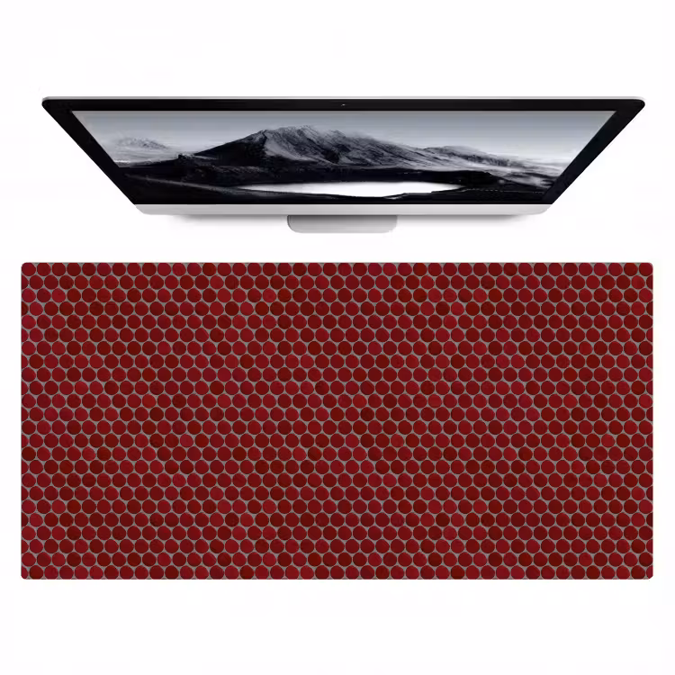 Penny - Mozaïek - Rond - Rood Muismat XXL klein 681 -zzz3d