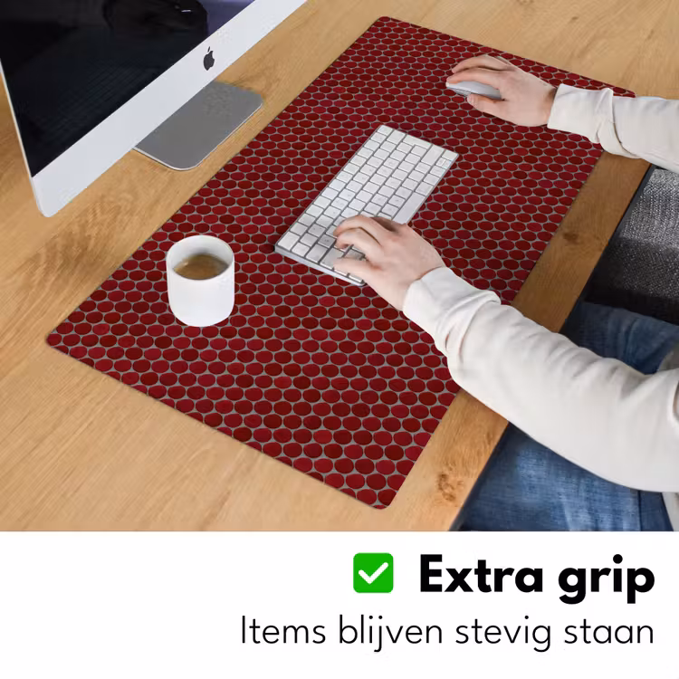 Penny - Mozaïek - Rond - Rood Muismat XXL klein 681 -sfeer3