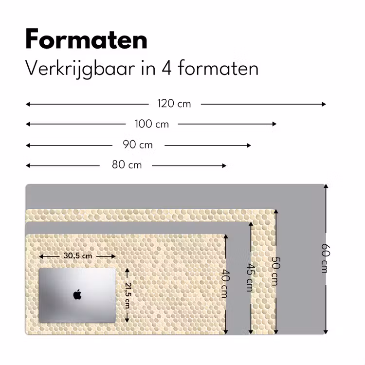 Penny - Mozaïek - Zand Muismat XXL klein 681 -sfeer5