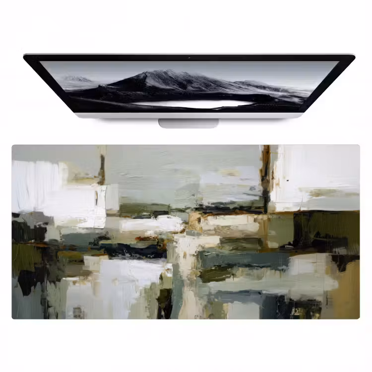 Penseelstreken - Groen - Abstract - Japandi Muismat XXL klein -zzz3d