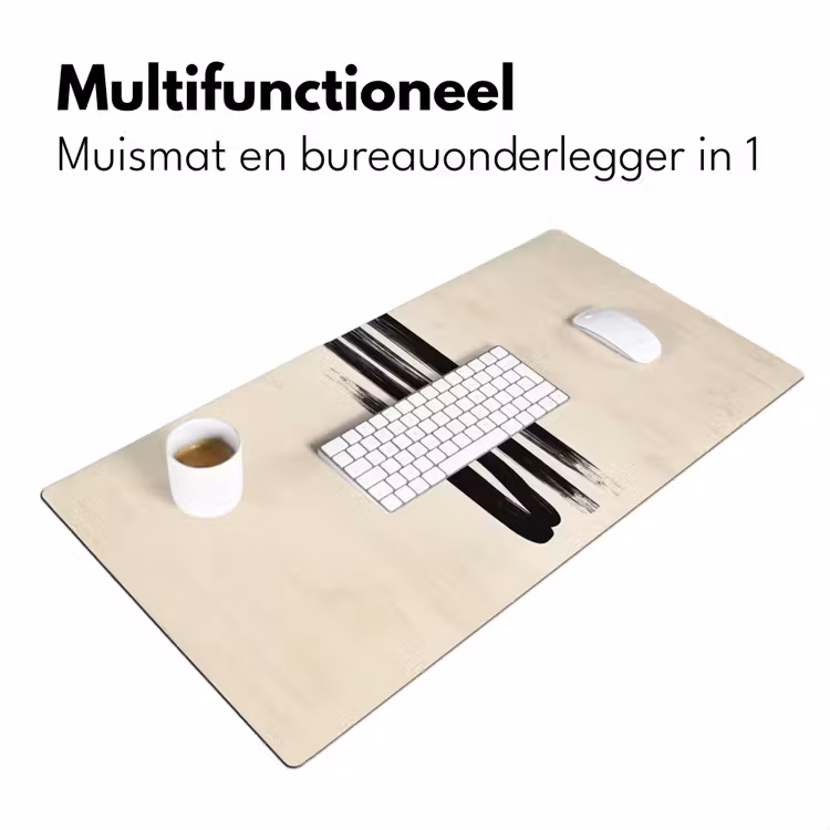 Penseelstreken - Verticaal - Zwart Muismat XXL klein -sfeer4