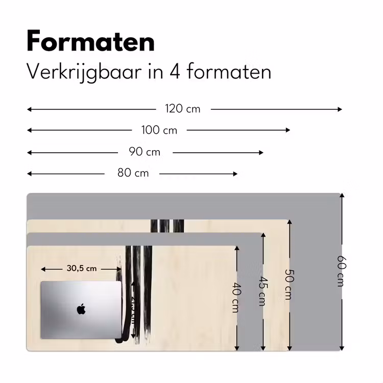 Penseelstreken - Verticaal - Zwart Muismat XXL klein -sfeer5