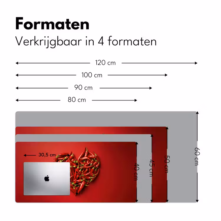 Pepers - Rood - Hart Muismat XXL klein -sfeer5