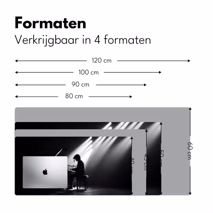 Persoon - Piano - Muziek - Zwart-wit - Podium Muismat XXL klein -sfeer5