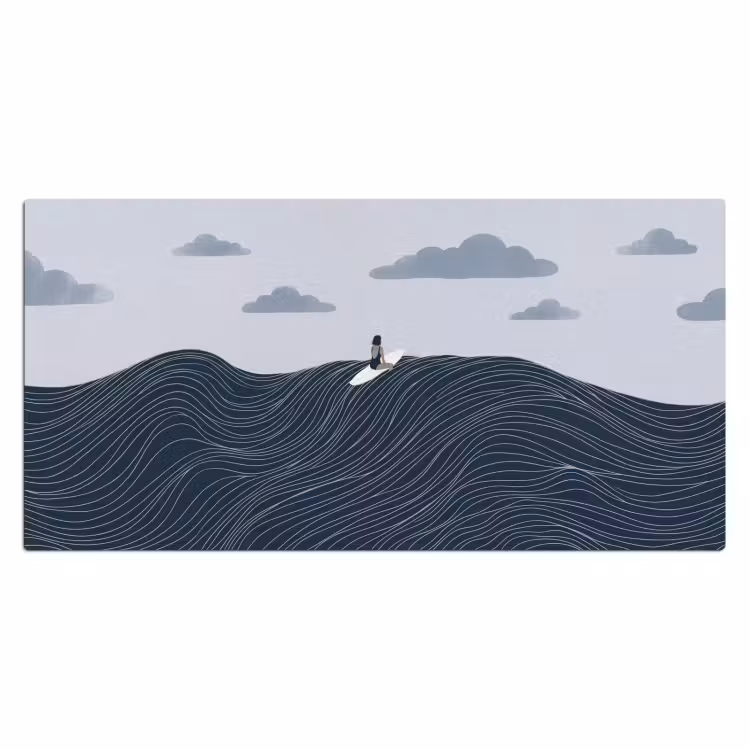 Persoon - Surfen - Oceaan - Natuur - Modern Muismat XXL klein -3d_leeg