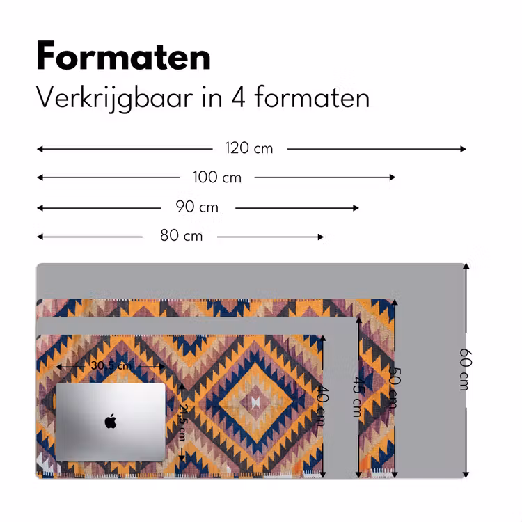 Perzisch Tapijt - Patronen - Oranje Muismat XXL klein -sfeer5