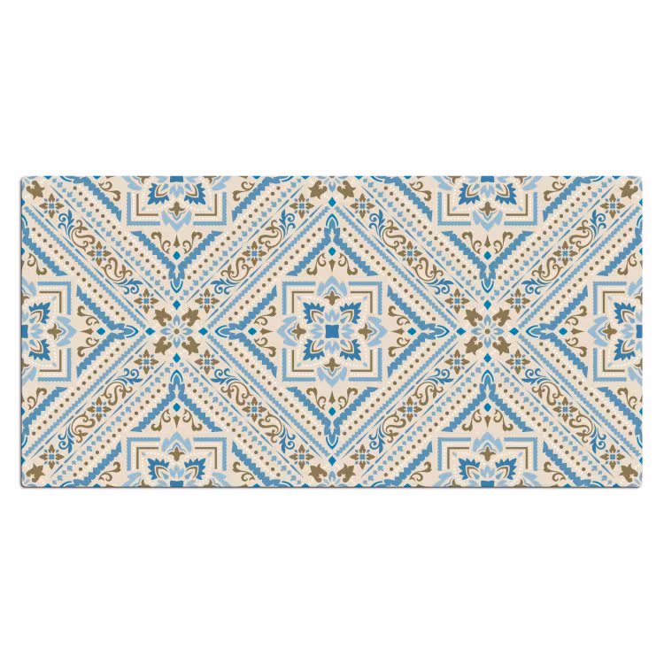Perzisch Tapijt - Vloerkleed - Patronen - Blauw Muismat XXL klein -3d_leeg