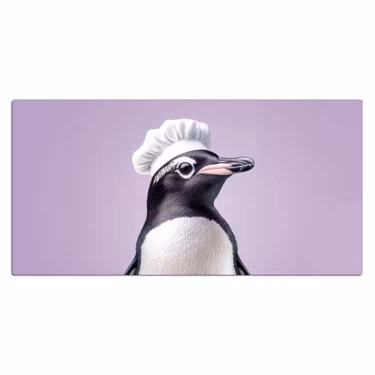 Pinguïn - Koksmuts - Lief - Paars Muismat XXL klein -3d_leeg